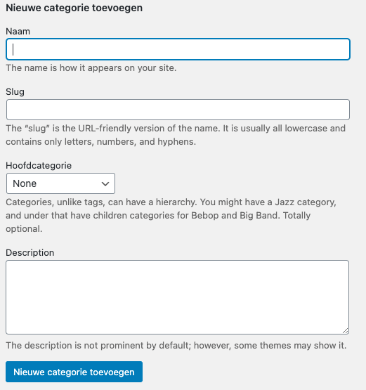 slug categoriepagina