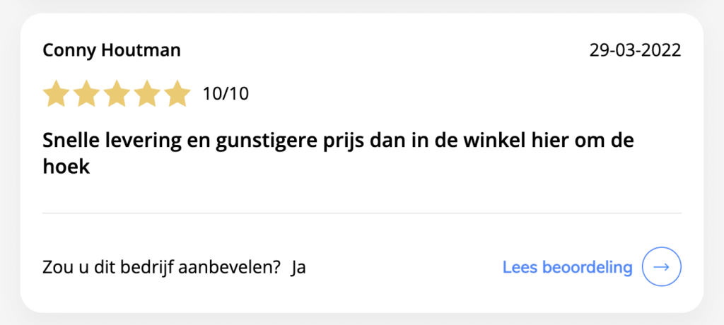 Testimonial voorbeeld